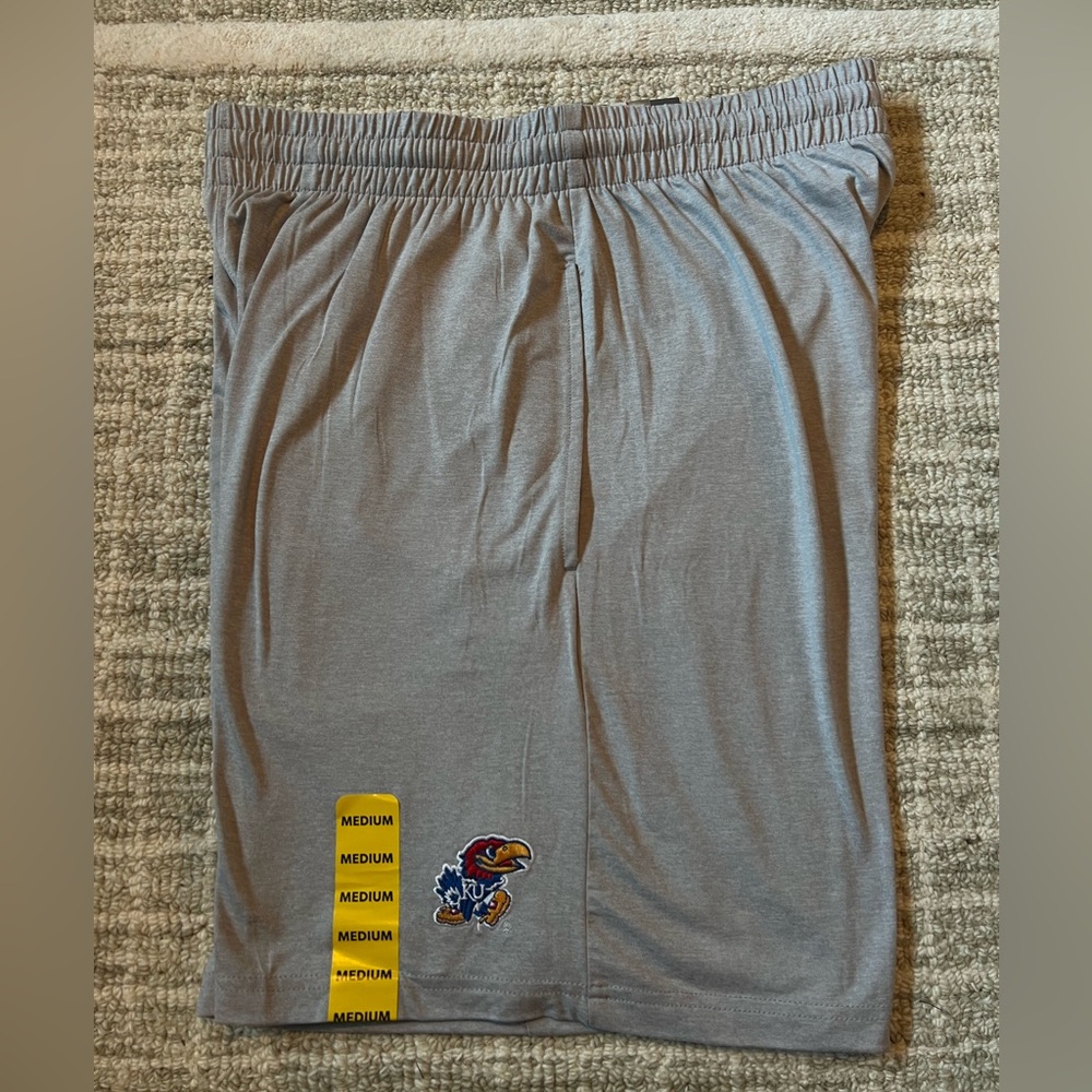 KU Gray Men's Shorts with Kansas Jayhawks Logo NWT Medium